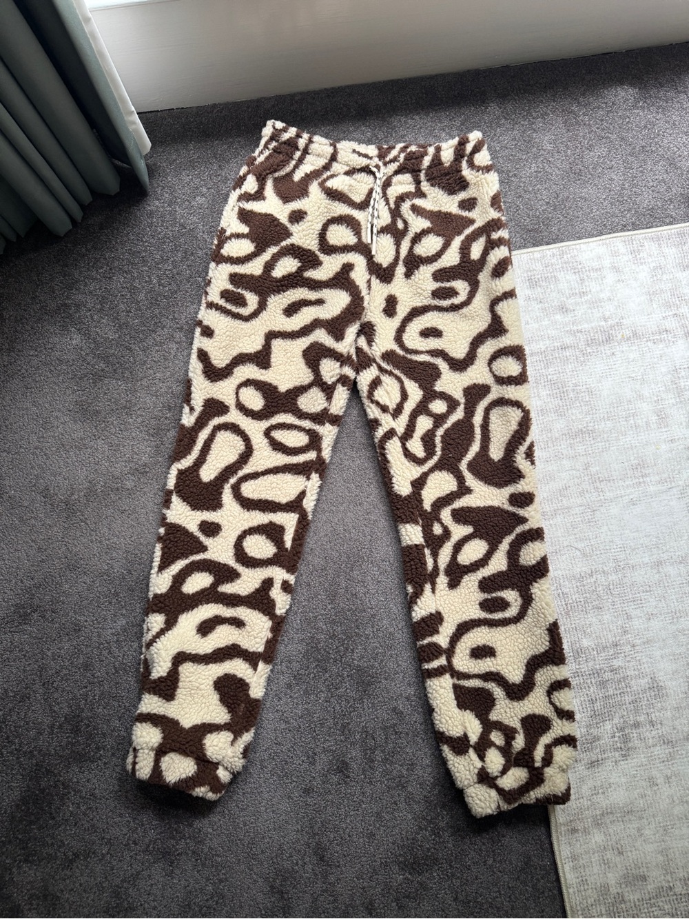Parks Project Yellowstone Geyser Sherpa Pants Elastic Waist Brown Beige S